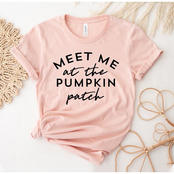 Meet Me At The Pumpkin Patch T-shirt Autumn Shirt Fall Top Halloween Shirts Gift Retro Women's Tee Boho For Women Thankful Grateful
