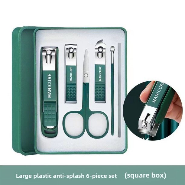 Cortaúñas antisalpicaduras, conjunto de cuatro piezas para el bienestar, cortaúñas para manicura doméstica, cortaúñas portátil