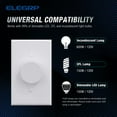 thumbnail image 4 of ELEGRP Push Button Rotary Dimmer Switch with Night Indicator Light, Push On/Off, Single Pole/ 3-Way, White/Ivory/light Almond Knobs Included(2 Pack), 4 of 9