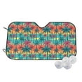 thumbnail image 2 of Picia Hawaii Palms Curved Windshield Sunshade Accordion Folding Style Auto Shade for Car Truck SUV Van Blocks UV Ray Sun Visor Protector -Small, 2 of 7