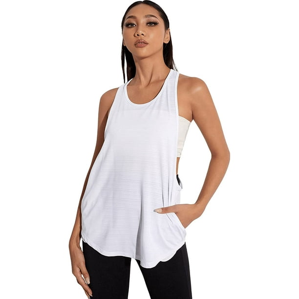 Women's Workout Yoga Tops Sheer Mesh Gym Exercise Shirts Flowy