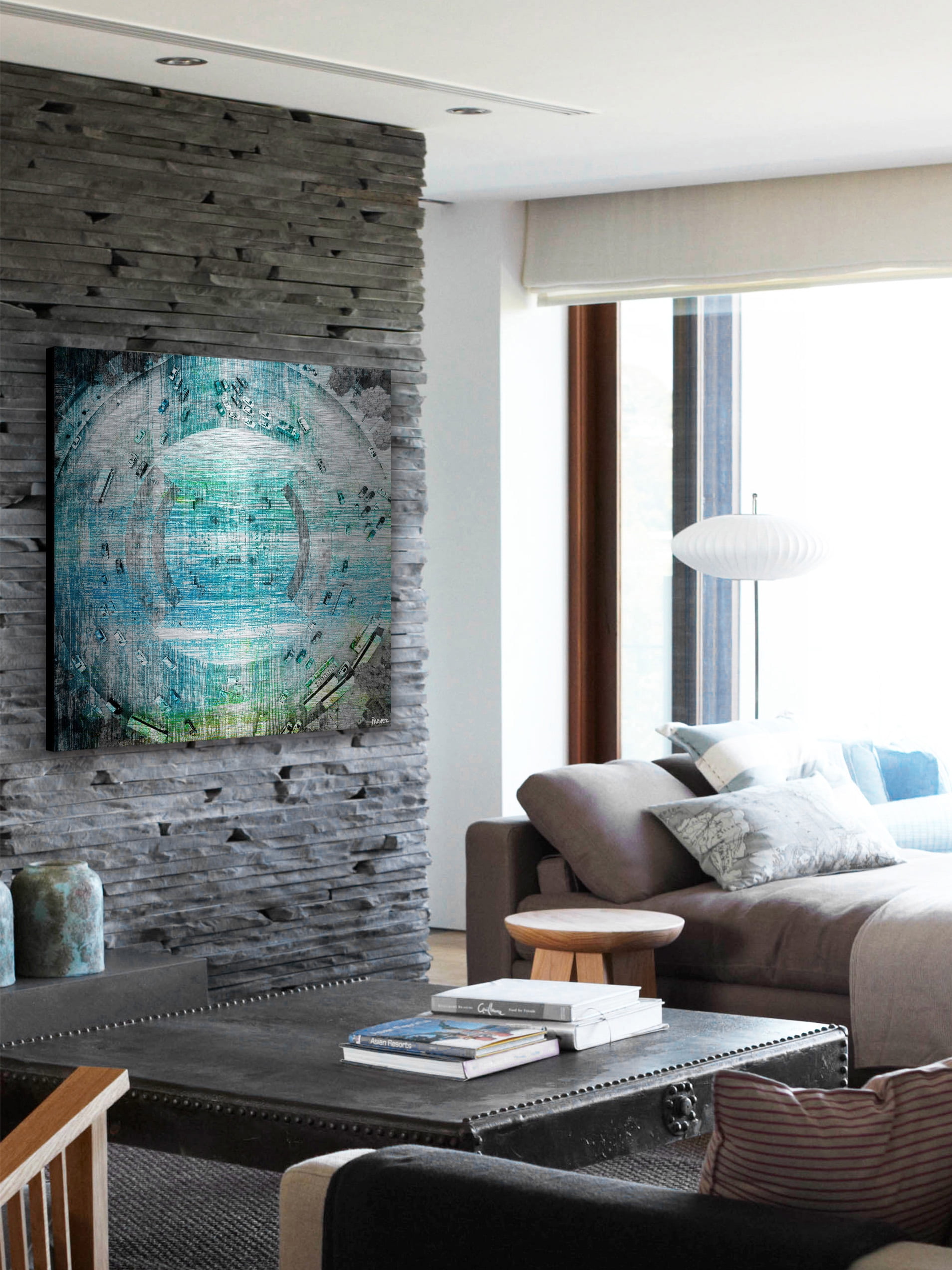 "Wrong Way Circle" Painting Print on Brushed Aluminum