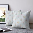 thumbnail image 2 of Pillow Covers 16x16 Set of 2, Pink Spring Floral Throw Pillow Covers Decorative Couch Cushion Cover, Blue Striped Farmhouse Art Elegant Microfiber Soft Square Pillowcases for Bedroom Living Room Sofa, 2 of 9