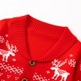 thumbnail image 5 of GYRATEDREAM Toddler Girls Boys Christmas Cardigan Sweater Baby Long Sleeve Button-down Reindeer Print Pullover Tops Kids Crewneck Soft Warm Coat Children Winter Clothes for 3-7 Years, 5 of 8