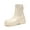 Cream, variant on Women's Chelsea Boots: Fashionable Slip-On Platform Ankle Boots with Lug Sole and Chunky Design