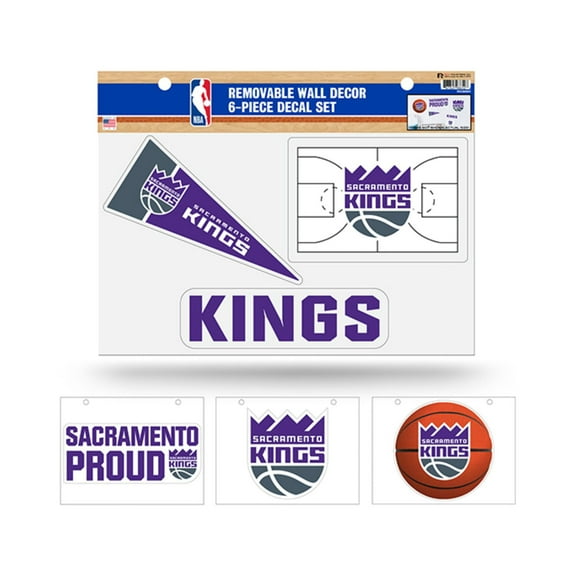 Sacramento NBA Kings Set of 6 Removable Wall Decal Stickers
