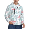 thumbnail image 2 of Honeii Tropical Flamingo Pattern Mens Hoodies Men's Loose Sleeve Sweatshirt,Pullover Hooded Sweatshirt for Men,Essentials Hoodie-X-Large, 2 of 7