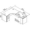 thumbnail image 6 of Pemberly Row 60W Right Sit to Stand L Shaped Desk Office Set in Hansen Cherry, 6 of 7