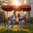 thumbnail image 4 of Garvee Outdoor Porch Swing, with Adjustable Canopy and 3 Seaters, 68.5 x 44.1 x 60.5", Red, 4 of 9