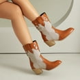 thumbnail image 4 of Mostsola Cowboy Boots for Women Pointed Toe Pull on Heel Denim Western Cowgirl Ankle Boots, 4 of 8