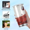 thumbnail image 6 of SKYSONIC Baseball Tumbler Stainless Steel Double Wall Vacuum Reusable Insulated Mug with Straw and Built-in Coaste for Cold and Hot Beverages, 20oz, 6 of 7