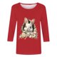 thumbnail image 5 of Xuyuer Ladies' Easter Print Round Neck Three Quarter Sleeve 3/4 Sleeve T-shirt Loose Tops Casual Loose Fit Crewneck T Shirts Tunic Tops, 5 of 5