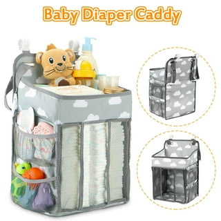 L.A. Baby White Nursery Organizer Diaper Caddy with Door Hangers
