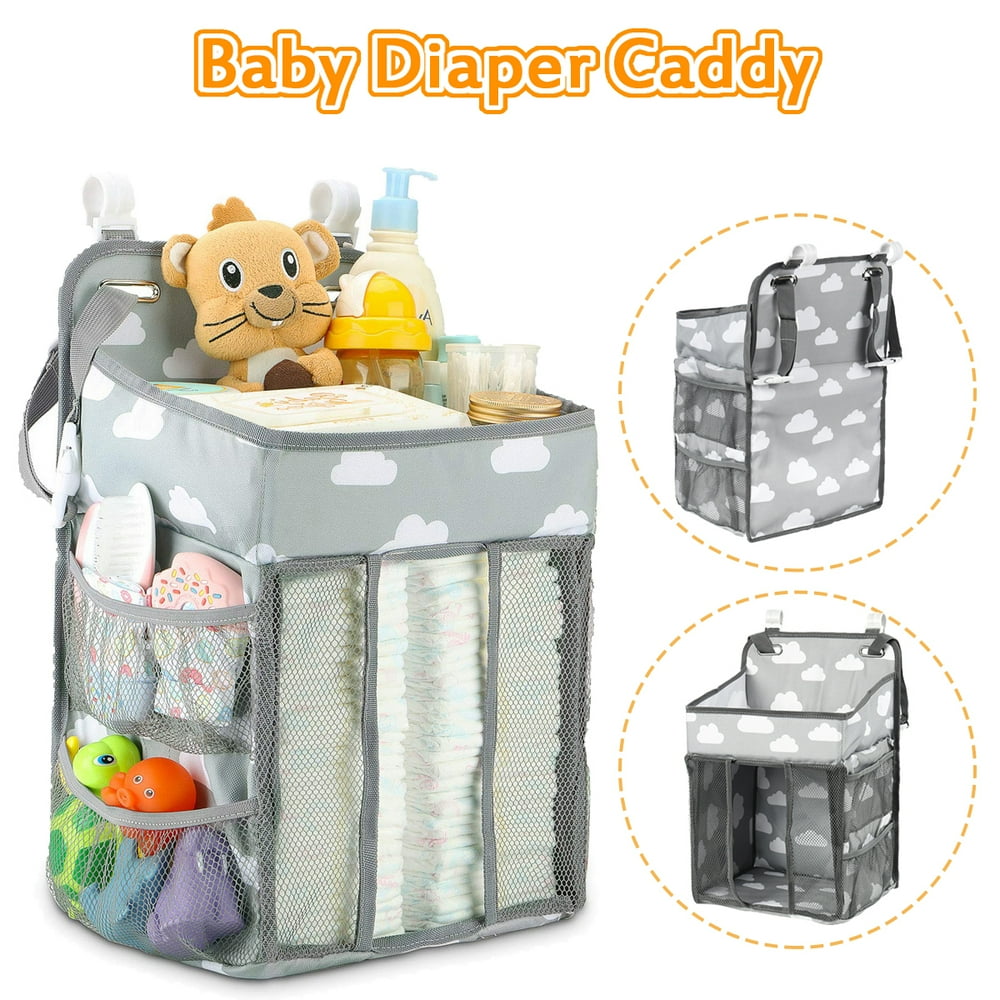 Changing Table Diaper Organizer Baby Hanging Diaper Stacker Nursery Caddy Organizer for Cribs