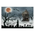 thumbnail image 5 of The Stupell Home Decor Collection Halloween Witch Silhouette in Full Moon Haunted House Scene Oversized Wall Plaque Art, 12.5 x 0.5 x 18.5, 5 of 5