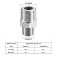 thumbnail image 5 of Uxcell 1/2x3/8 BSPT Male Thread Stainless Steel Hex Reducer Pipe Fitting 2 Count, 5 of 6
