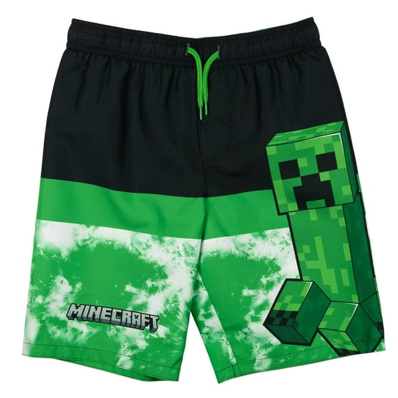 Bañador tipo bañador Minecraft Creeper para niños pequeños de 5 a 6 años