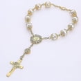 thumbnail image 1 of 10 piezas de rosario católico de perlas de vidrio - Colgante de década, 1 of 3