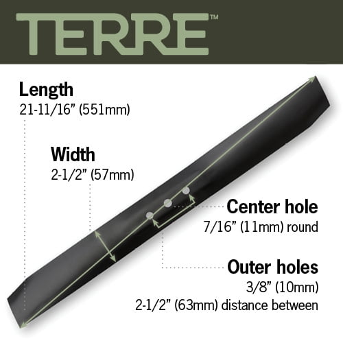 Terre Products, Single Medium Lift Lawn Mower Blade, 22 Inch Deck, Compatible with Toro Recycler, Replacement for 104-8697-03, 108-9764-03