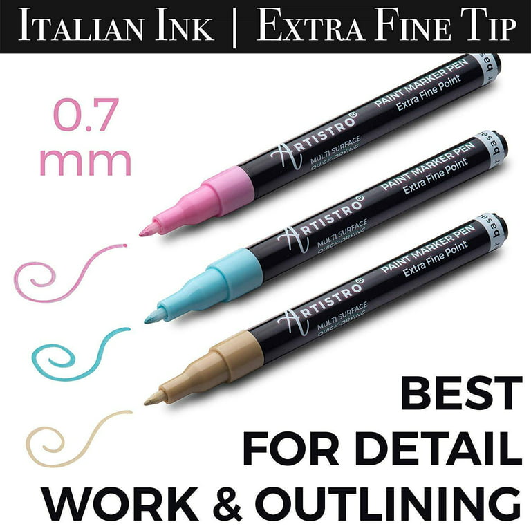 42 Artistro Cute Paint Pens 12 Metallic Markers Extra Fine 30 Fine