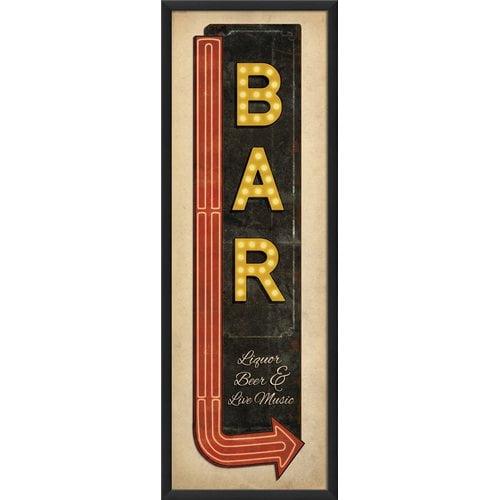 The Artwork Factory Sign Liquor Beer And Live Music Framed Textual Art Walmart Com Walmart Com