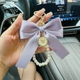 thumbnail image 4 of Lilixerw Pearl Bow Keychain Wistlet,Bowknot Keychains Wristlet,Tassel Bow-knot Keychain Bow Bag Charm Cute Car Key Ring,for Girls Women, 4 of 5