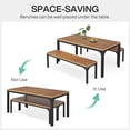 thumbnail image 5 of Tribesigns 3 Piece Steel Dining Table Set, Rustic Brown, 5 of 7