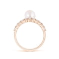 thumbnail image 2 of ANGARA Japanese Akoya Cultured Pearl Solitaire Ring with Diamonds in 14K Rose Gold for Women | June Birthstone, Birthday, Anniversary, Jewelry Gift for Women | Pearl Ring, 2 of 8
