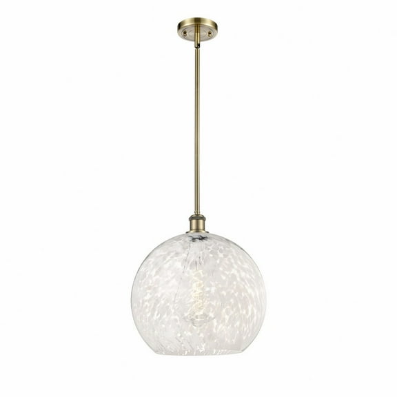 Innovations Lighting - White Mouchette - 1 Light Stem Hung Pendant In Modern