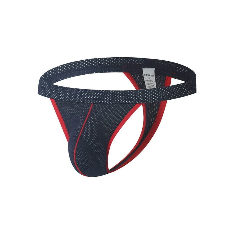 UoCefik Solid Open Back Briefs for Men Jockstrap Sexy Mesh Low