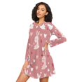 thumbnail image 3 of FORMRS Womens Long Sleeve Nightgowns Crew Neck Sleep Shirt Soft Pajamas Sizes S-3XL, Bunny Love Blooms, 3 of 8