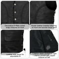 thumbnail image 6 of Dream Apparel Men's Leather Motorcycle Vest Biker Club Vest with Buffalo Nickel Snaps & Side Laces, 6 of 9
