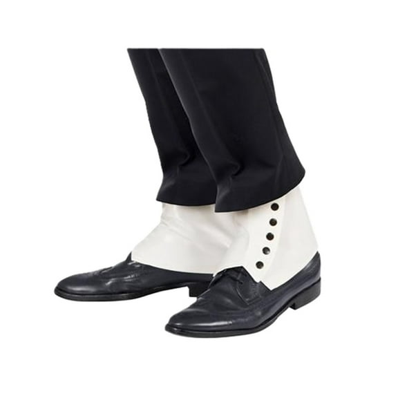 White Vinyl Spats - 20's Shoe Covers - Costume Accessory - One Size