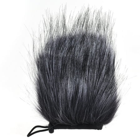 Microphone Fur Windscreen EY-M24 Furry Outdoor Microphone Windscreen Artificial Fur Muff Wind Cover 9cm*5cm (L * D) for Rode Stereo VideoMic Pro and More Grey-White ()