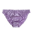 thumbnail image 4 of 3Pcs Women's Satin Panties Comfortable Bikini Briefs Frill Trim Elastic Panty, 4 of 5