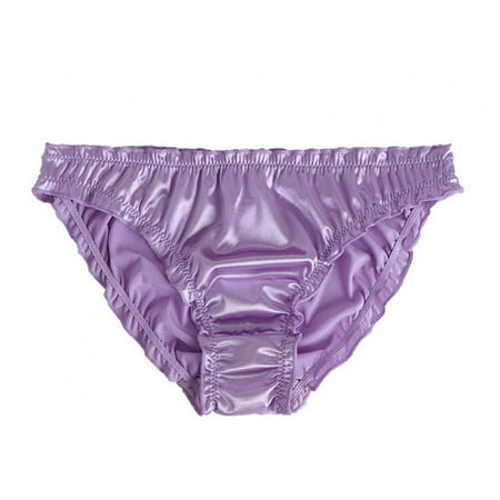 Women s Frill Trim Underwear Briefs Hipster Panty Satin Panties