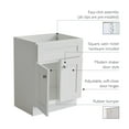 thumbnail image 5 of Design House Brookings 24" x 18" Ready to Assemble Solid Wood 2-Door Bath Vanity Cabinet, Sherwin Williams® White, 5 of 17