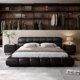 thumbnail image 2 of Black Minimalist Double Bed Modern Aesthetic Luxury Wood Bedroom Bed Queen Size Camas Y Muebles Dormitorio Home Furniture My Lux Decor Round, 2 of 9