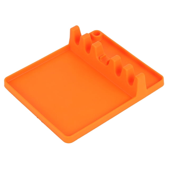 Soporte de almacenamiento de cuchara de silicona para reposapiés, 5 ranuras, organizador de rejilla para espátula de cocina, naranja Jumpingount HA005302-01