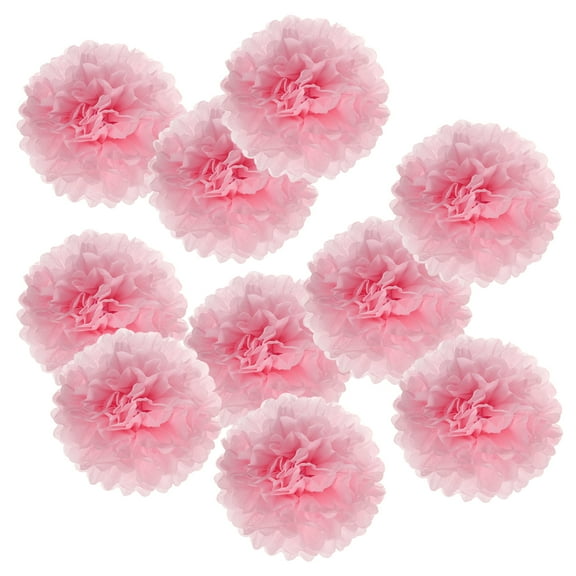 Uxcell 4" Tissue Pom Poms Paper Flowers Ball Wedding Party Decoration, Light Pink 10 Pack