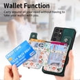 thumbnail image 2 of Nalacover Case for Samsung Galaxy S21 Ultra Wallet Case with Card Slots Zipper Pocket, Floral Pattern PU Leather Flip Kickstand Cover for Women Girls, RFID Blocking Shockproof Case, Green, 2 of 9