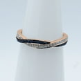 thumbnail image 3 of Dazzlingrock Collection Round Blue Sapphire and White Diamond Stackable Anniversary Wedding Band Swirl Ring For Women in 10K Rose Gold, Size 9, 3 of 6