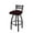 Canter Bordeaux, variant on 411 Jackie 25" Low Back Swivel Counter Stool with Anodized Nickel Finish and Canter Folkstone Grey Seat