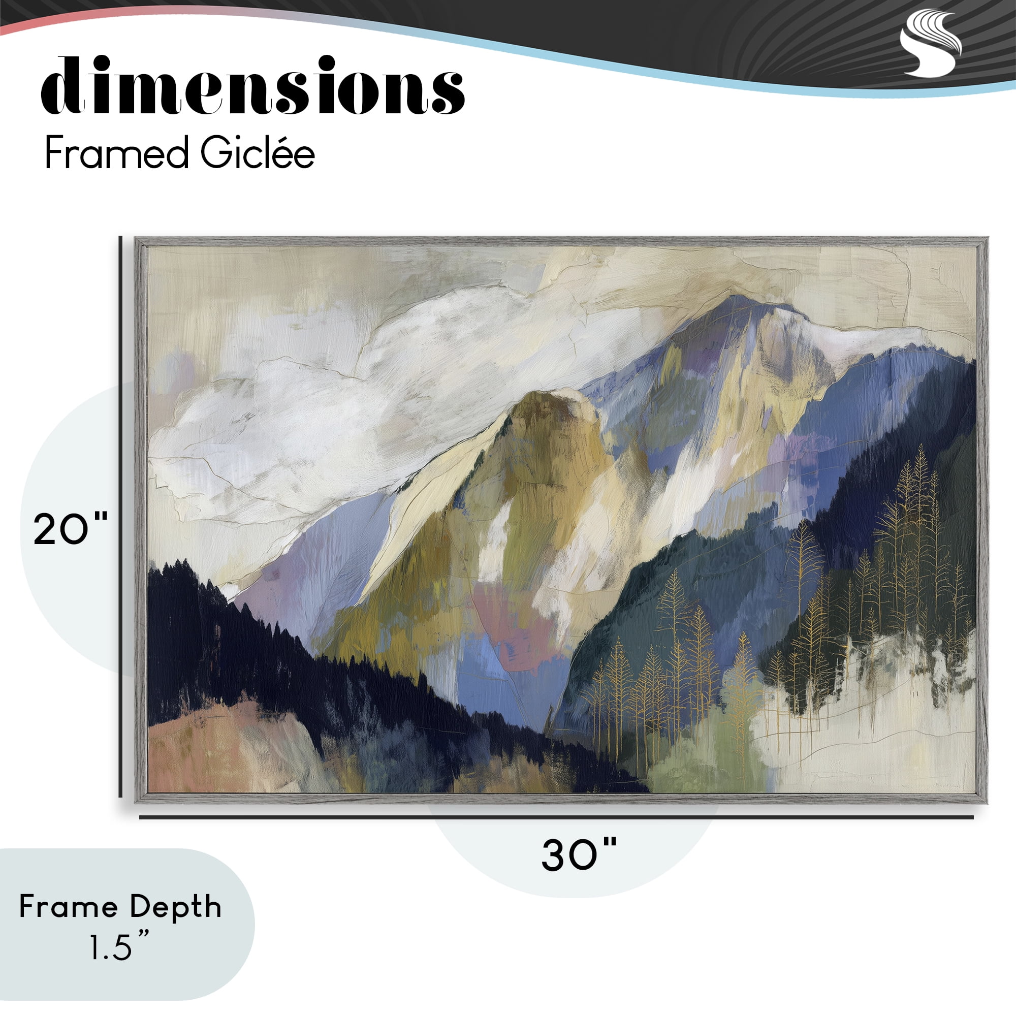 Stupell Industries Mountain Forest Landscape Gray Framed Giclee Art, design by Chromatic Storm Studio