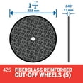 thumbnail image 2 of Dremel 426 1-1/4 inch Fiberglass Reinforced Cut-off Wheels for Cutting Metal, 5-Pack, 2 of 2