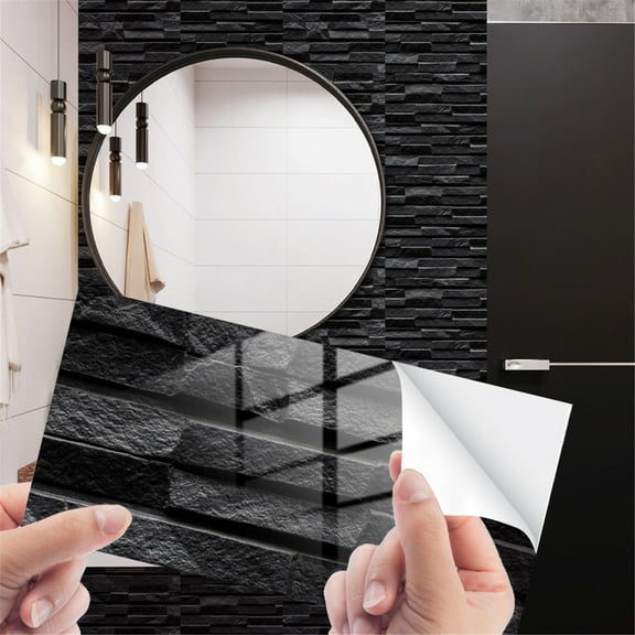 4-Pack Geometric Mosaic Wall Decals, Removable Vinyl Tile Stickers for Furniture and Laundry