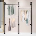 thumbnail image 4 of Heavy Duty Wall Mounted Clothes Rail Shelf Garment Hanging Shop Display Rack Industrial Pipe Clothing Rack Garment Rack Clothes Stores Coat Hanger Wall Mount, 4 of 12