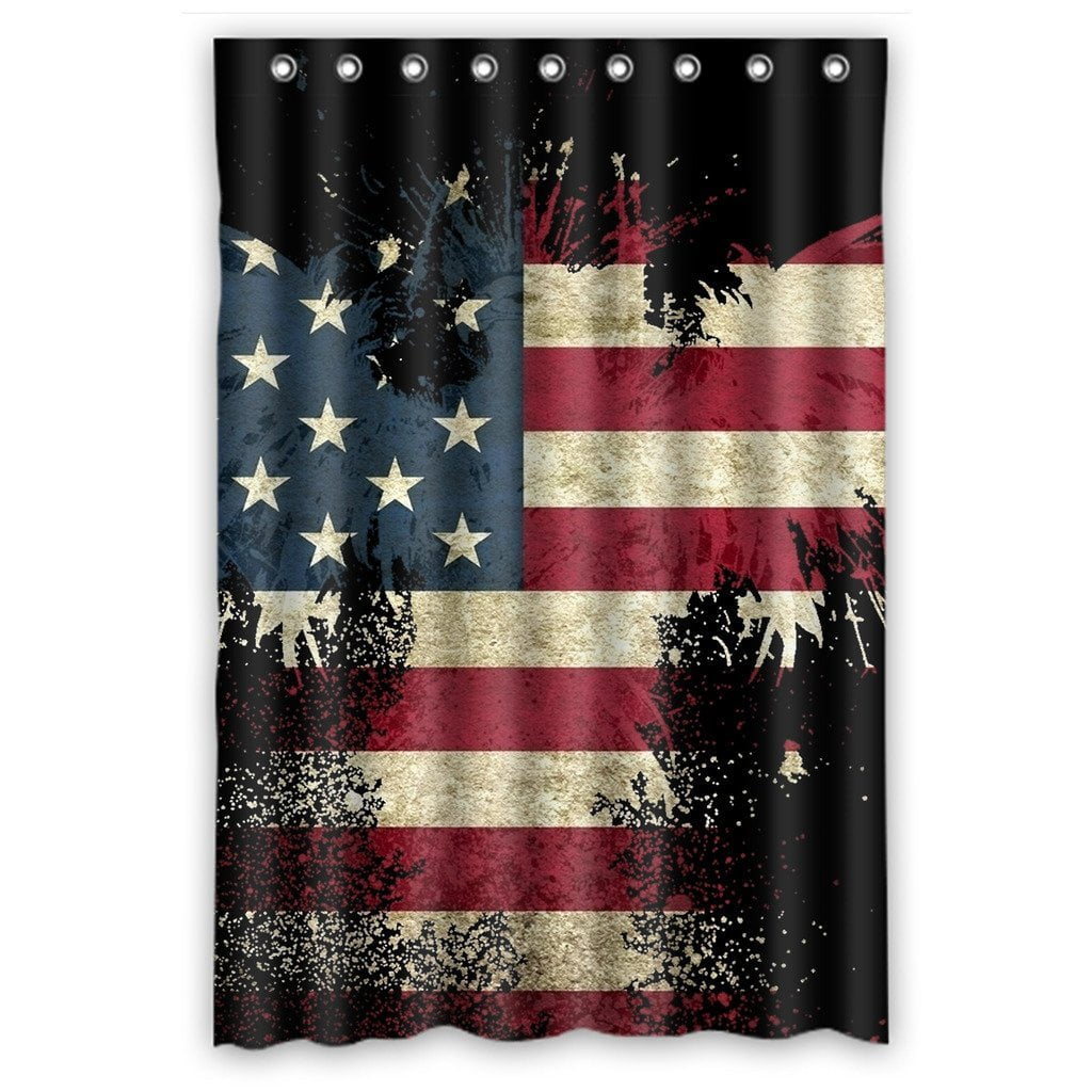 Bath Waterproof Fabric Bathroom Shower Curtain Rings Abstract Bald