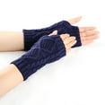 thumbnail image 5 of Ashirexll Winter Gloves Women, Fingerless Gloves for Women, Knitted Wool Gloves with Hollow Heart Winter Leaky Finger Sleeves, 5 of 6