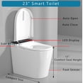 thumbnail image 5 of Winzo 10" Rough-in Smart Toilet with Bidet For Small Bathroom, Auto Flush, LED Night Light, Heated Bidet with Warm Air Drying (White with Black Panel), 5 of 7